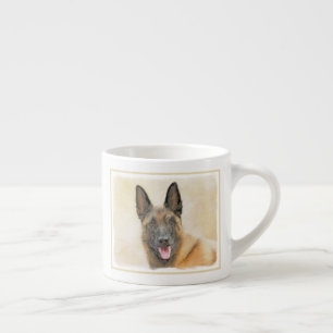 Belgian Malinois Painting - Cute Original Dog Art Espresso Cup