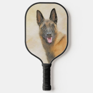Belgian Malinois Painting - Cute Original Dog Art Pickleball Paddle
