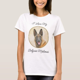 Belgian Malinois Painting - Cute Original Dog Art T-Shirt