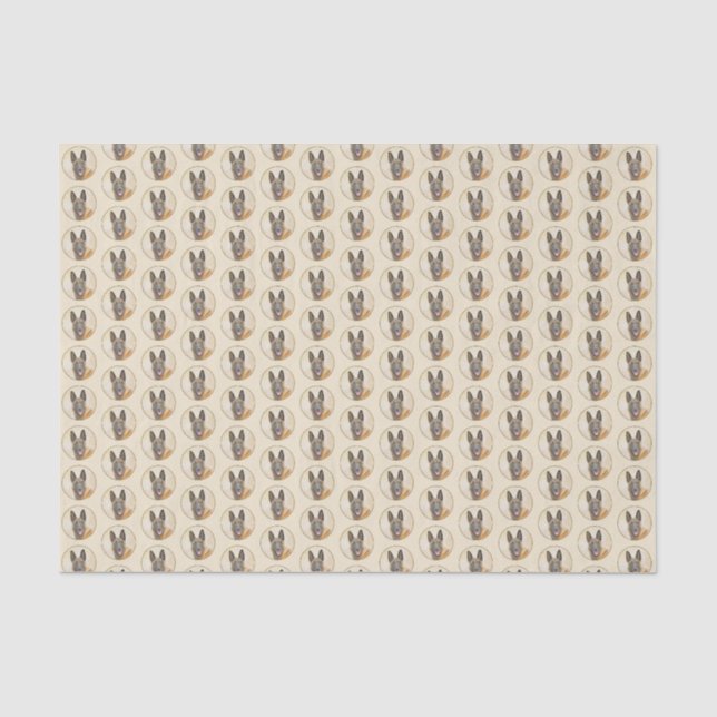 Belgian Malinois Painting - Cute Original Dog Art Tissue Paper (Front)