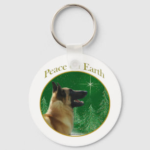 Belgian Malinois Peace Keychain