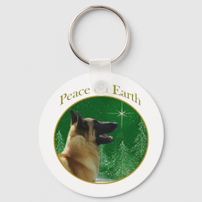 Belgian Malinois Peace Keychain (Front)