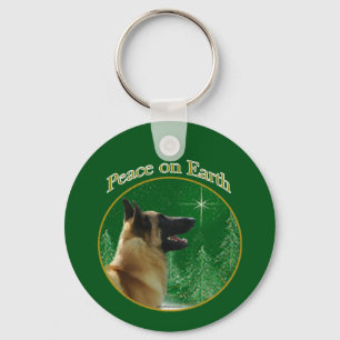 Belgian Malinois Peace Keychain