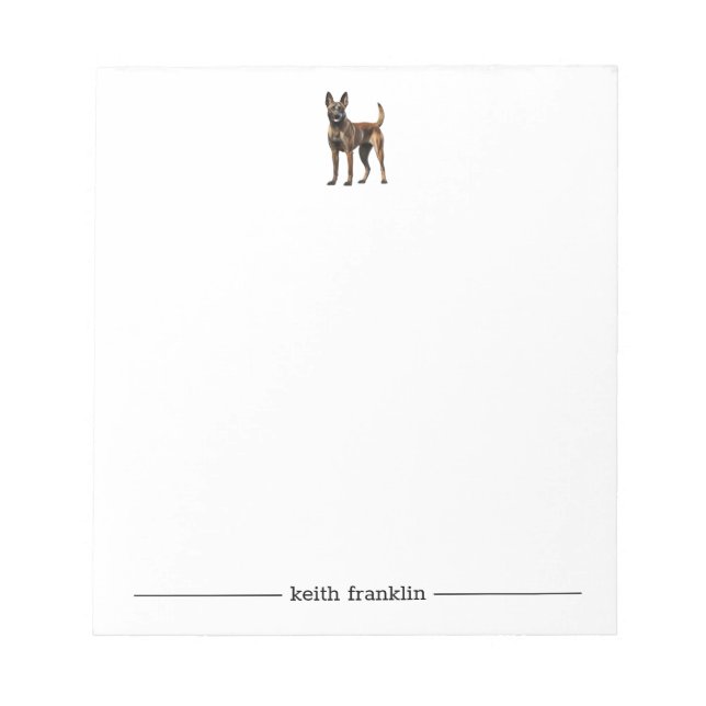 Belgian Malinois Personalized Notepad (Front)