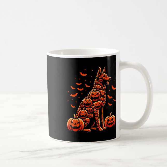 Belgian Malinois Pumpkin Jack O Lantern Halloween  Coffee Mug (Right)