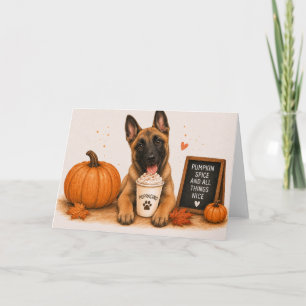 Belgian Malinois Pumpkin Spice Card