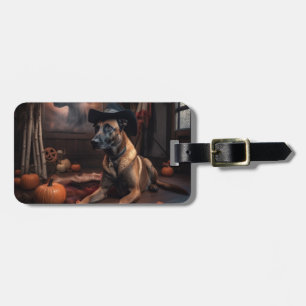Belgian Malinois Pumpkins Halloween Scary Luggage Tag