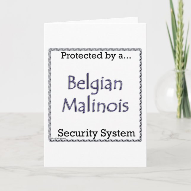Belgian Malinois Security System Holiday Card (Front)