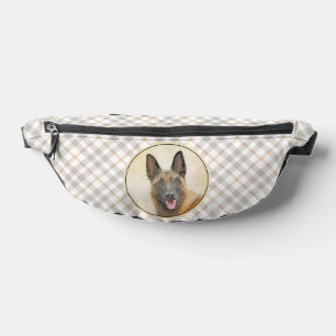 Belgian Malinois Shepherd Mahogany Painting Art Fanny Pack