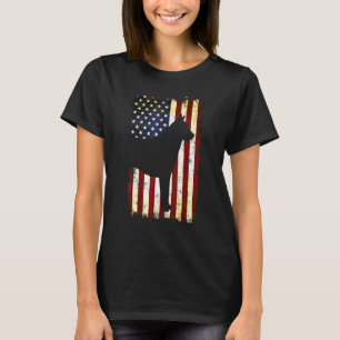 Belgian Malinois Silhouette American Flag 4th Of J T-Shirt