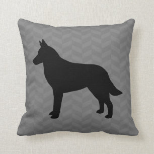 Belgian Malinois Silhouette Throw Pillow