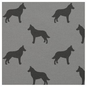 Belgian Malinois Silhouettes Pattern Fabric