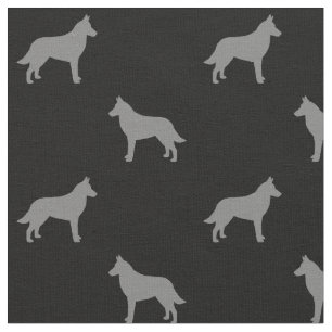 Belgian Malinois Silhouettes Pattern Fabric