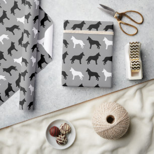 Belgian Malinois Silhouettes Pattern Wrapping Paper