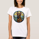 Belgian Malinois Stained Glass Style Illustration T-Shirt<br><div class="desc">Belgian Malinois Beautiful Stained Glass Style Illustration</div>
