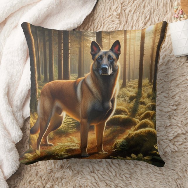 Belgian Malinois Throw Pillow (Blanket)