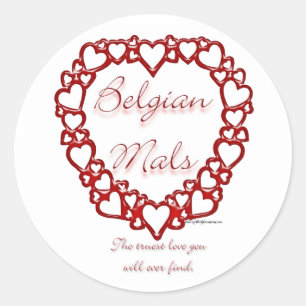 Belgian Malinois True Love; Love Belgian Malinois Classic Round Sticker
