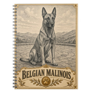 Belgian Malinois, Vintage Heritage Dog Notebook