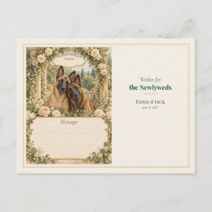 Belgian Malinois Wedding Guest Book Wishes Postcard