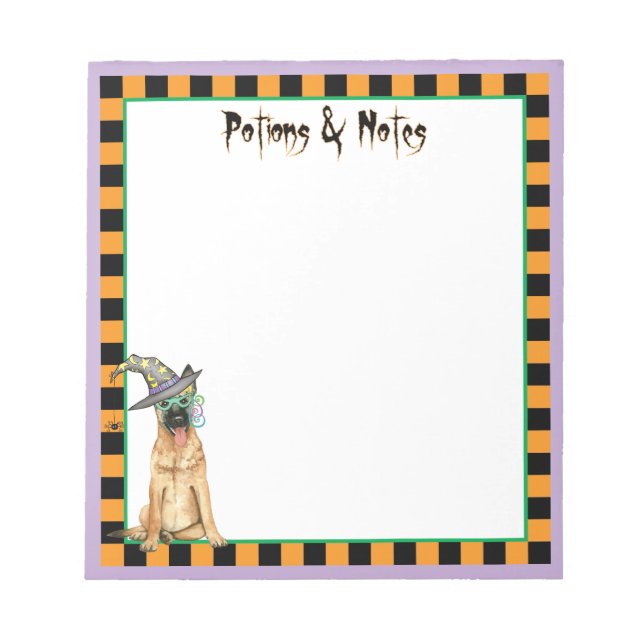 Belgian Malinois Witch Notepad (Front)