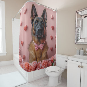 Belgian Malinois with Roses - Valentine's Day