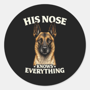 Belgian malinois working dog lover design  classic round sticker