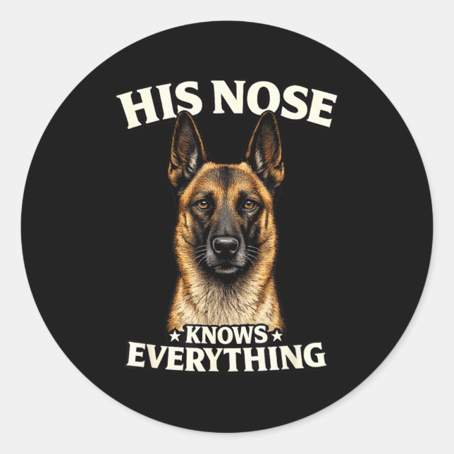 Belgian malinois working dog lover design  classic round sticker (Front)