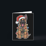 Belgian Malinois Wrapped In Christmas Lights  Card<br><div class="desc">Belgian Malinois Wrapped In Christmas Lights</div>