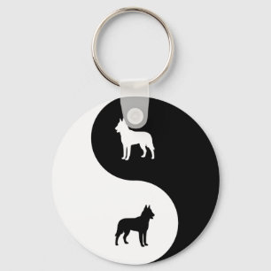 Belgian Malinois Yin Yang Keychain