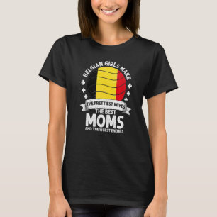 Belgian Mom Belgium Mothers Day Mama Belgian Ameri T-Shirt