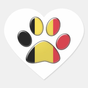 Belgian patriotic cat heart sticker