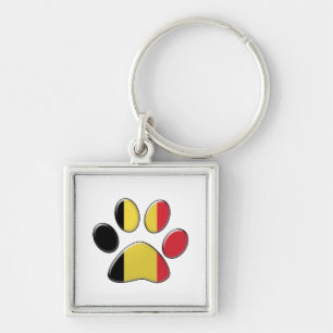 Belgian patriotic cat keychain