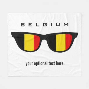 Belgian Shades custom text & colour fleece blanket