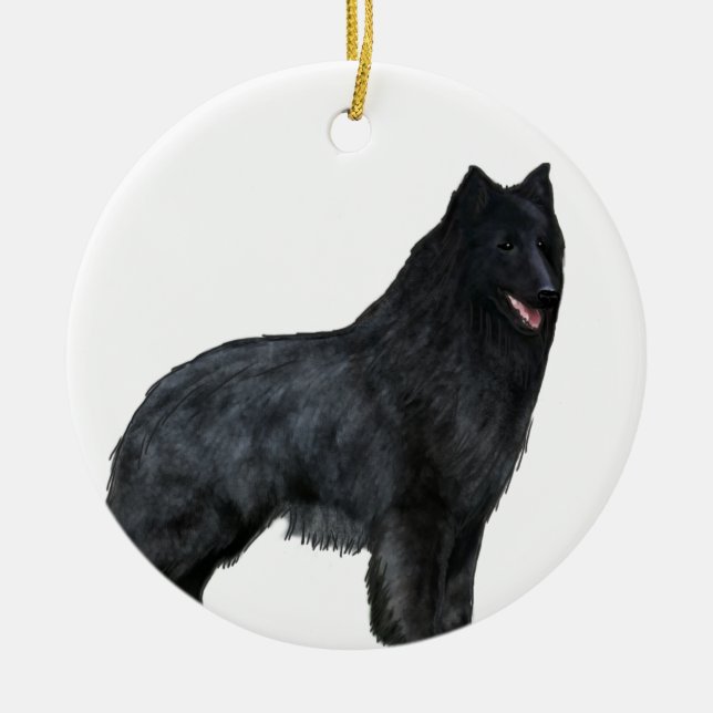 Belgian Sheepdog Ceramic Ornament (Front)