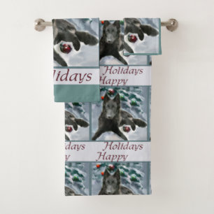 Belgian Sheepdog Christmas Bath Towel Set
