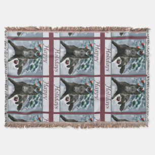 Belgian Sheepdog Christmas Throw Blanket