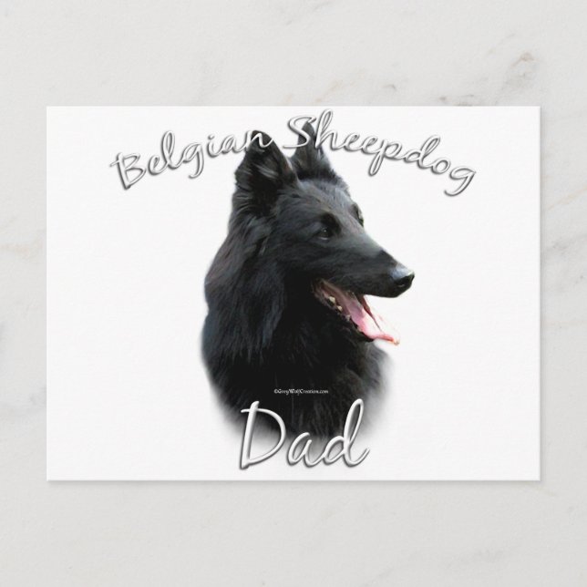 Belgian Sheepdog Dad 2 Postcard (Front)