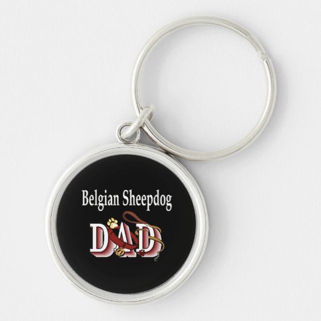Belgian Sheepdog Dad Keychain (Front)