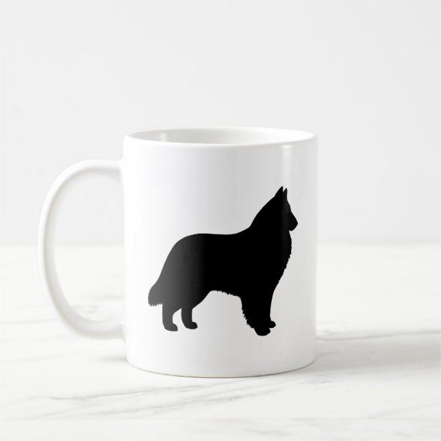 Belgian Sheepdog Dog Breed Silhouettes Coffee Mug (Left)