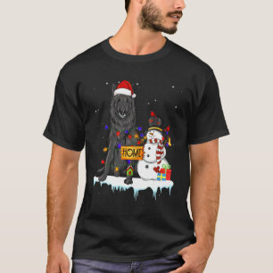 Belgian Sheepdog Dog Christmas Snowman Xmas Lights T-Shirt