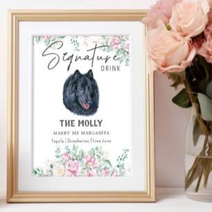 Belgian Sheepdog Dog Signature Drink Sign