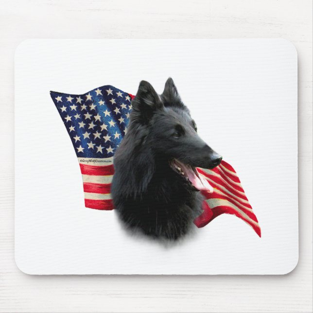 Belgian Sheepdog Flag Mouse Pad (Front)