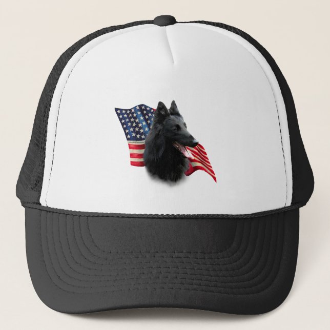 Belgian Sheepdog Flag Trucker Hat (Front)