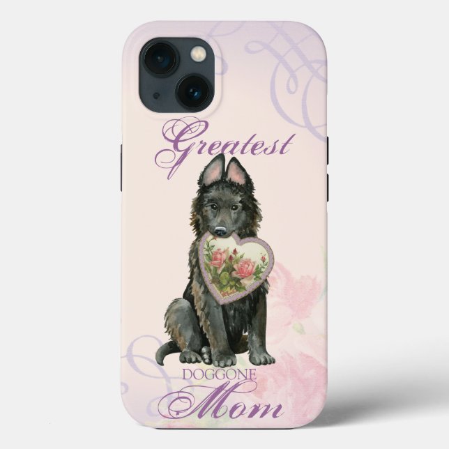 Belgian Sheepdog Heart Mom Case-Mate iPhone Case (Back)