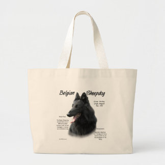 Belgian Sheepdog History; All About Sheepdogs Large Tote Bag