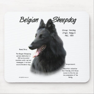 Belgian Sheepdog History Design Mouse Pad