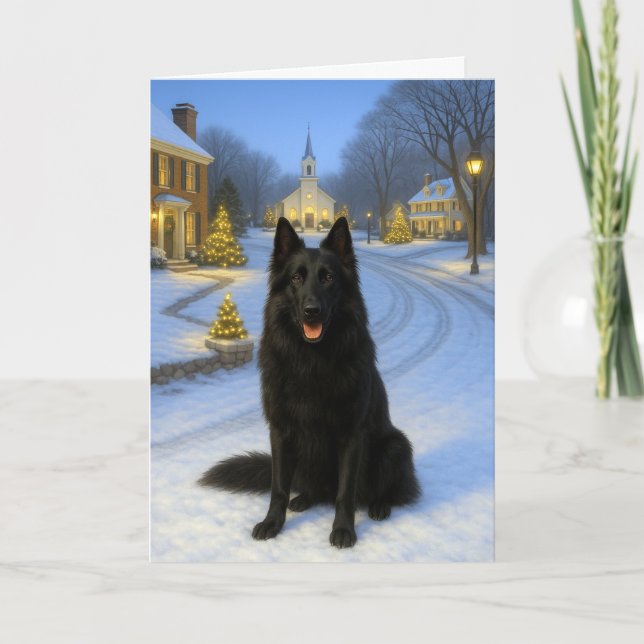 Belgian sheepdog Holiday Card (Front)