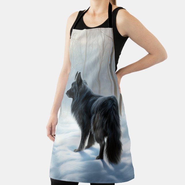 Belgian Sheepdog Let It Snow Christmas Apron (Insitu)