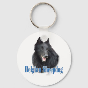 Belgian Sheepdog Name Keychain