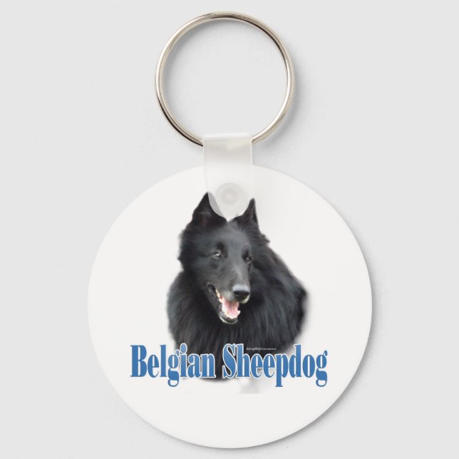 Belgian Sheepdog Name Keychain (Front)